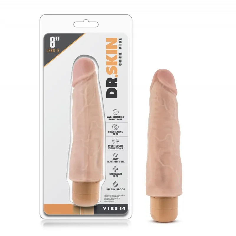 Dr. Skin - Cock Vibe 14 - 8'' Vibrating Cock - Flesh