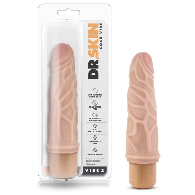 Dr. Skin - Cock Vibe 3 - 7.25'' Vibrating Cock - Flesh