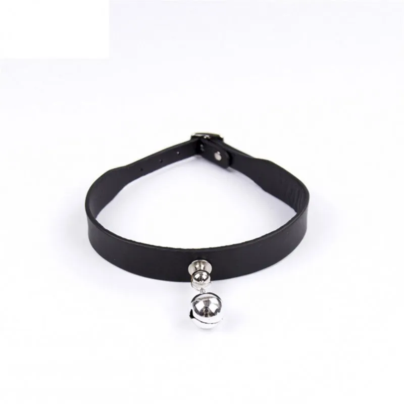 Adora Leather Choker Bondage Collar - Bell Attachment
