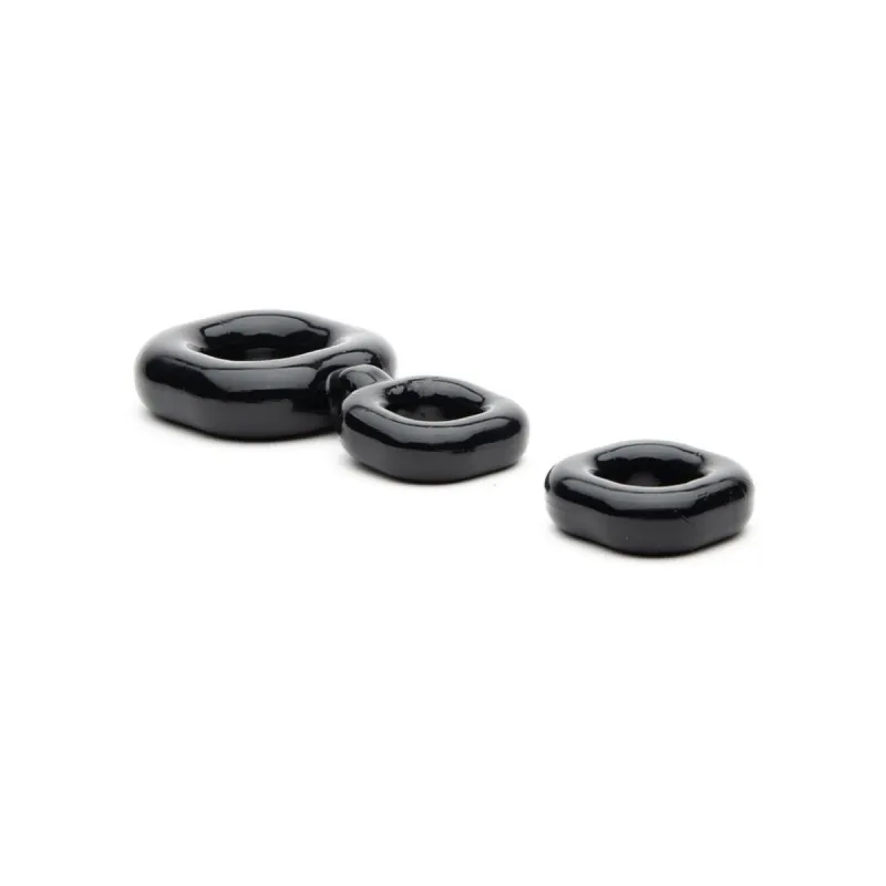Boner Kit - Cock Rings & Ball Stretchers - Black