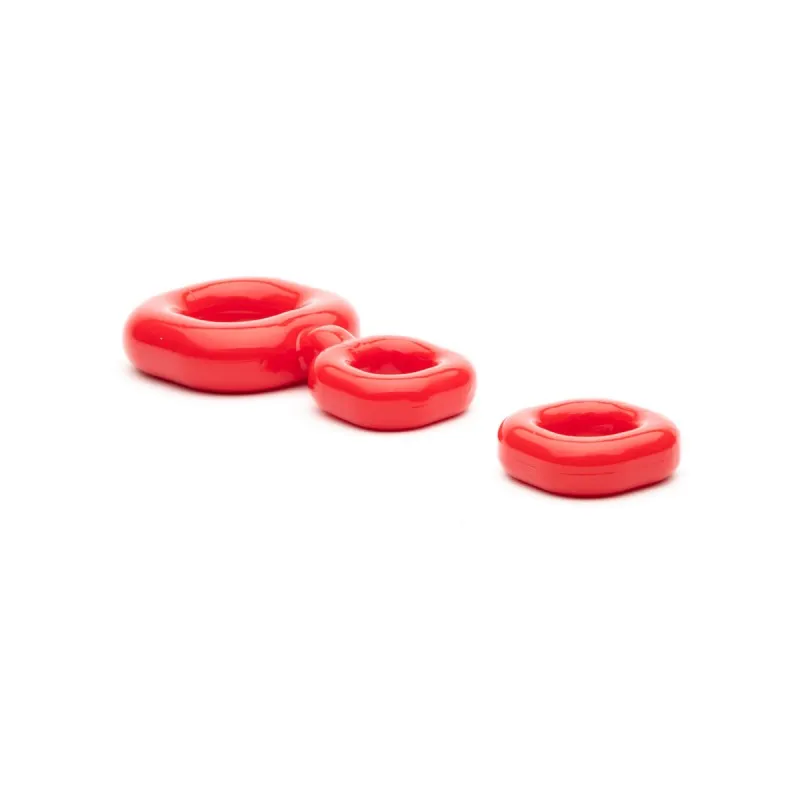 Boner Kit - Cock Rings & Ball Stretchers - Red