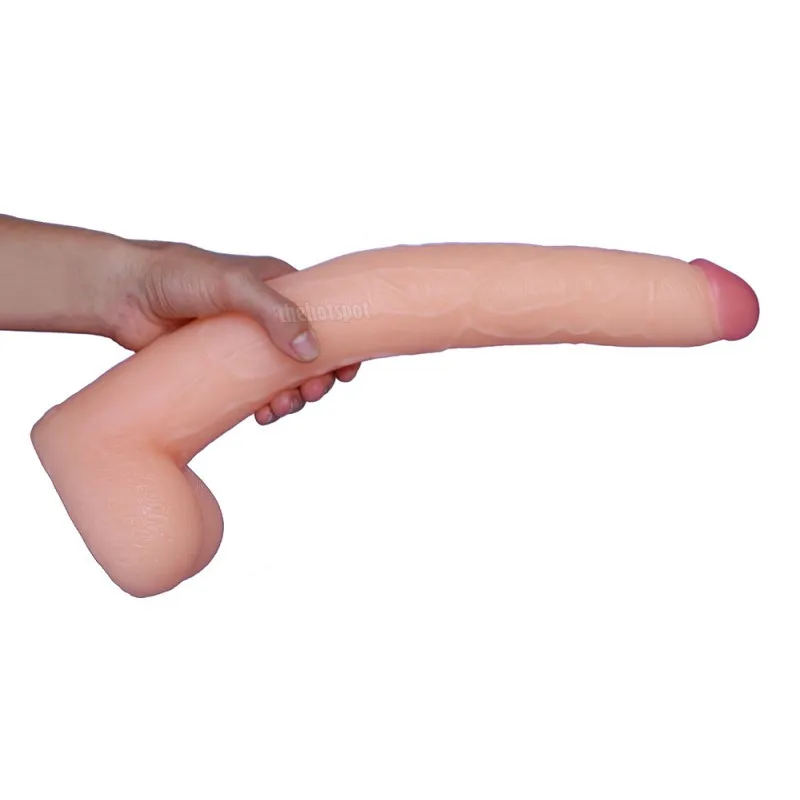 FAAK Extra Large Long Dildo with Balls - Skin