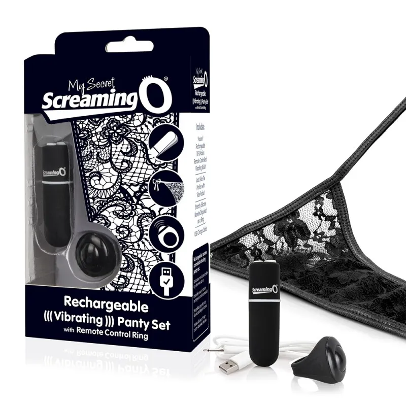 Charged My Secret 10 Function Remote Control Panty Vibe by Screaming O - Black