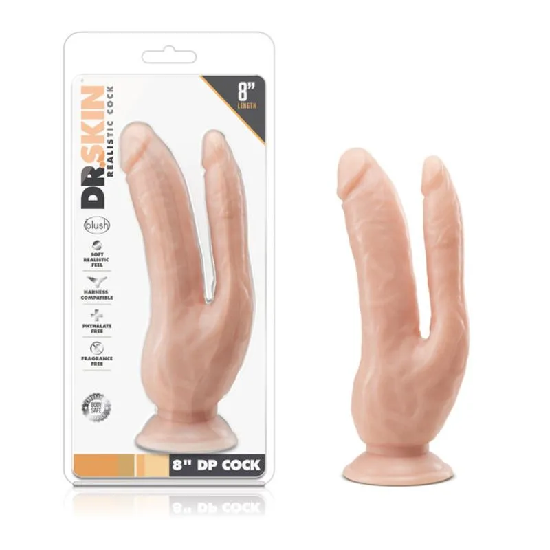 Dr Skin Dual Penetrating Cock - 8 Inch