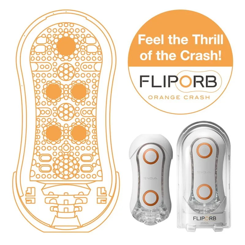Tenga Flip Orb Male Masturbator - Orange Crash