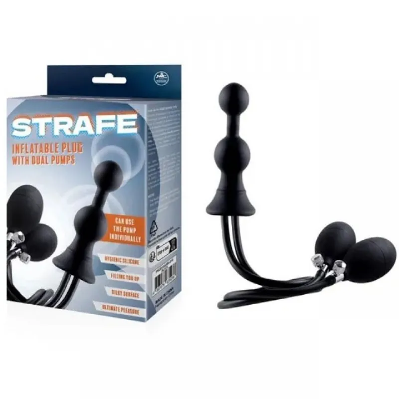 Strafe Inflatable Butt Plug with Dual Pumps