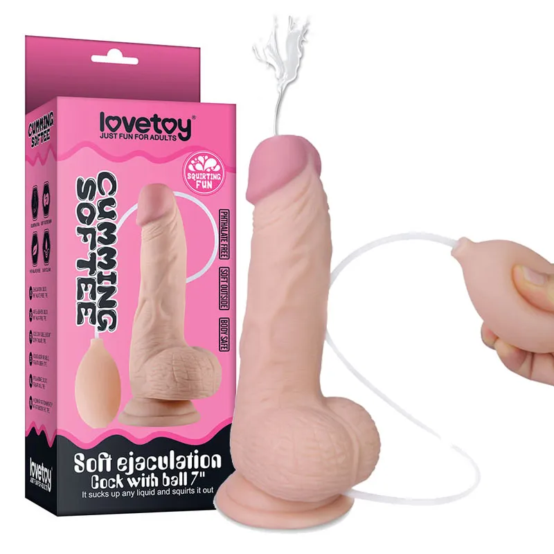 Cumming Softee Squirting Dildo 8'' with Balls