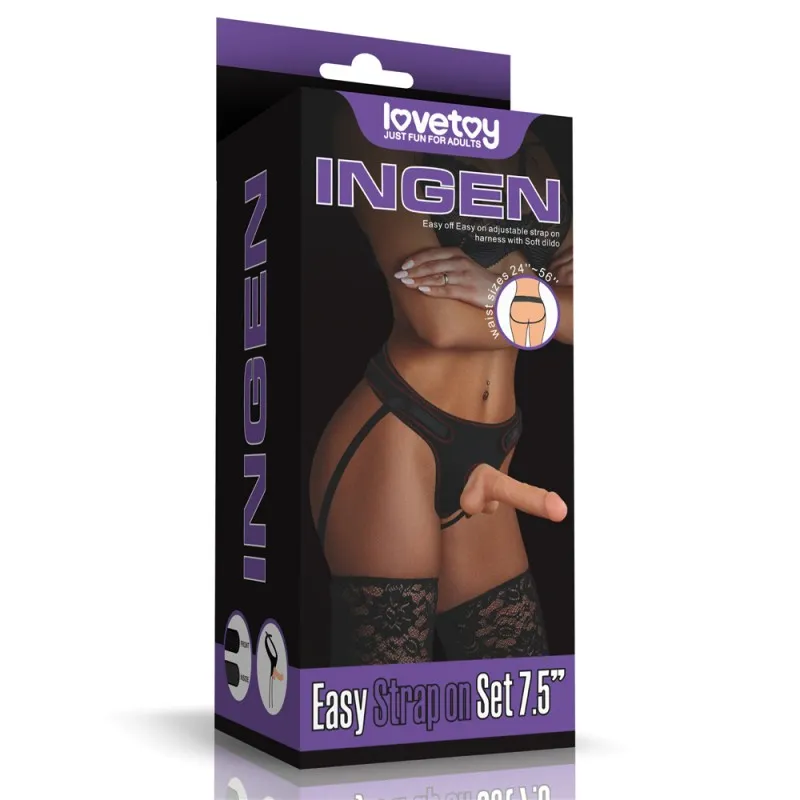 Ingen Easy Strap-On Set 7.5'' with Balls - Flesh