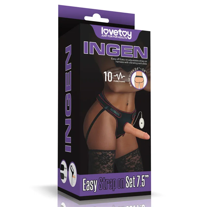 Ingen Vibrating Easy Strap-On Set - 7.5''