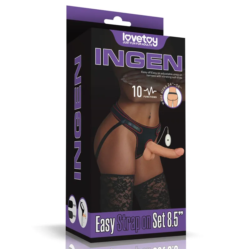 Ingen Vibrating Easy Strap-On Set - 8.5'' with Balls