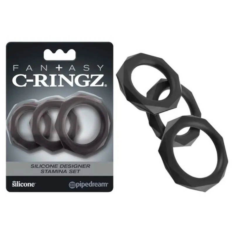 Fantasy C-Ringz Silicone Designer Stamina Set - Black