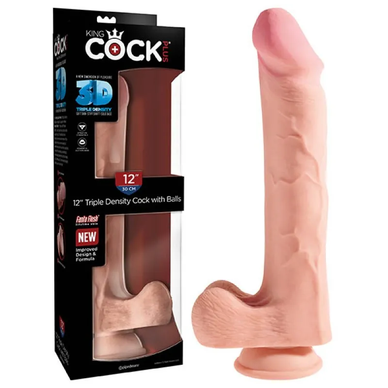 King Cock Plus 12'' Triple Density Cock with Balls