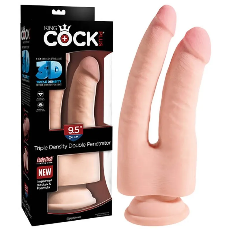 King Cock Plus 9.5'' Triple Density Double Penetrator