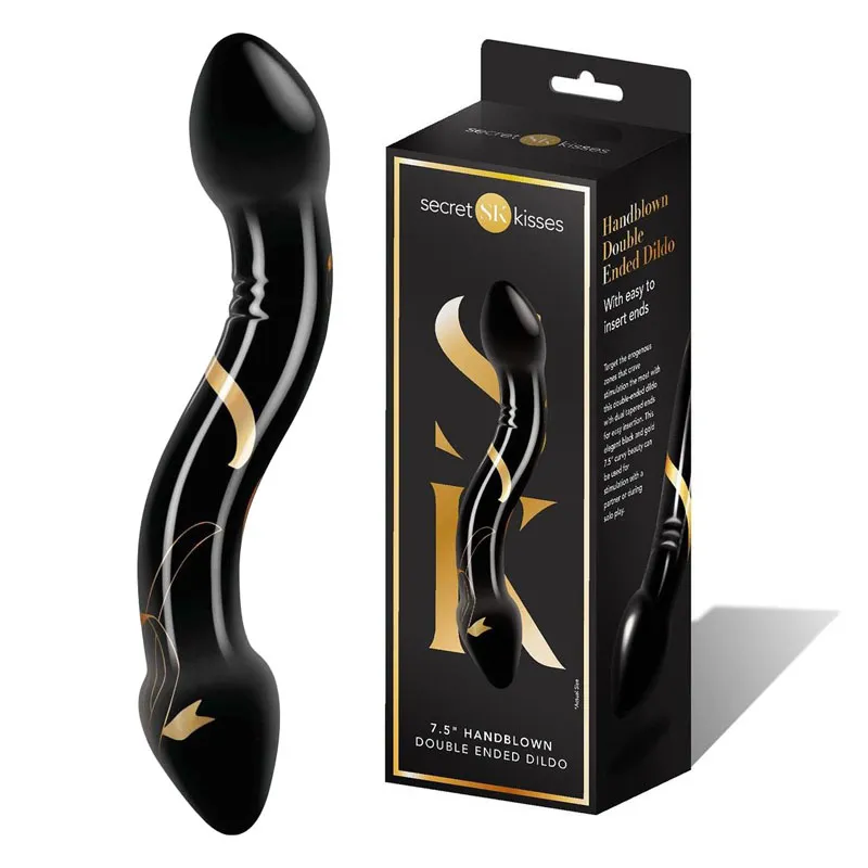 Secret Kisses Handblown Glass 7.5'' Double Ended Dildo