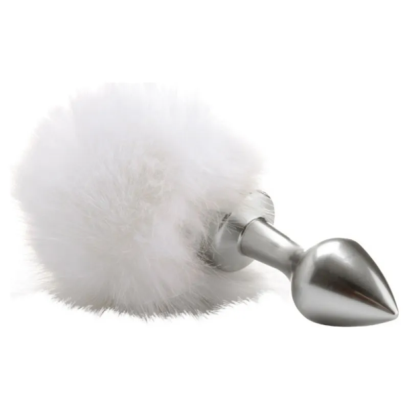 Ouch! Beginner Bunny Tail Butt Plug - Silver