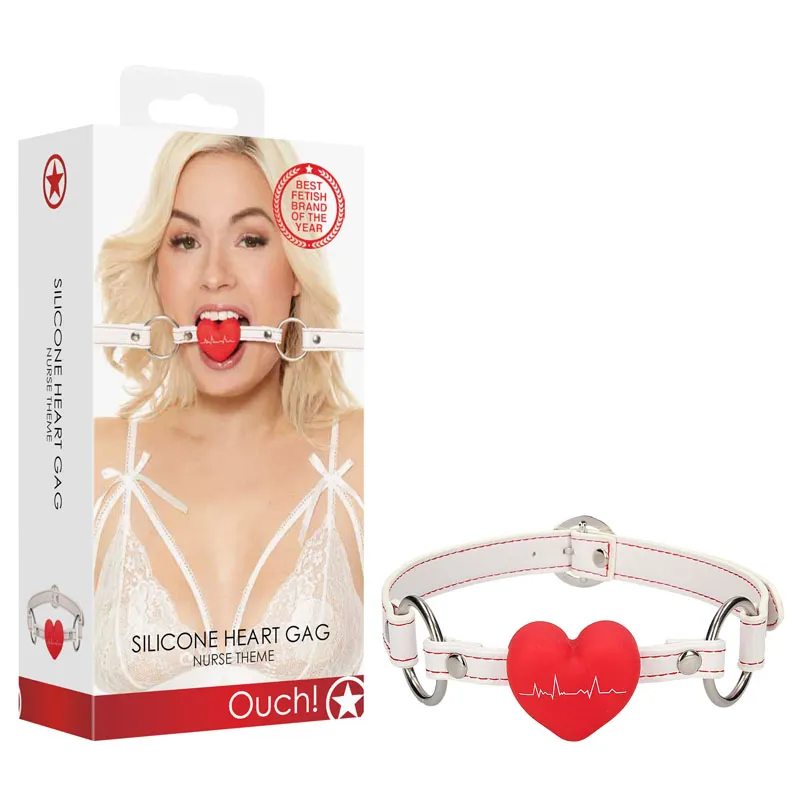 Ouch! Silicone Heart Gag Nurse Theme