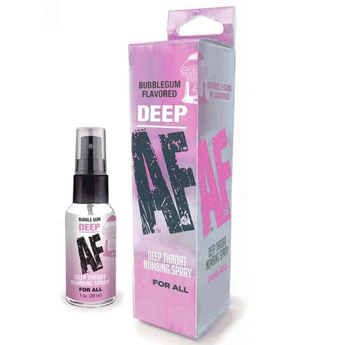 Discreet deep throat spray for enhanced oral comfort