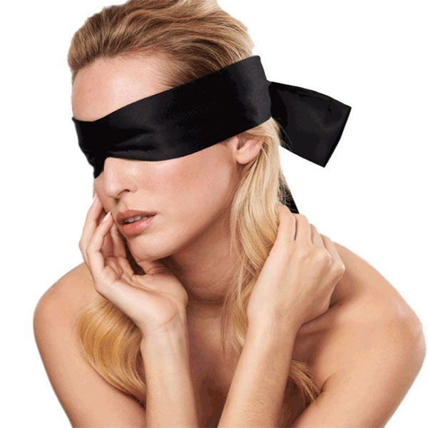 woman wearing blindfold