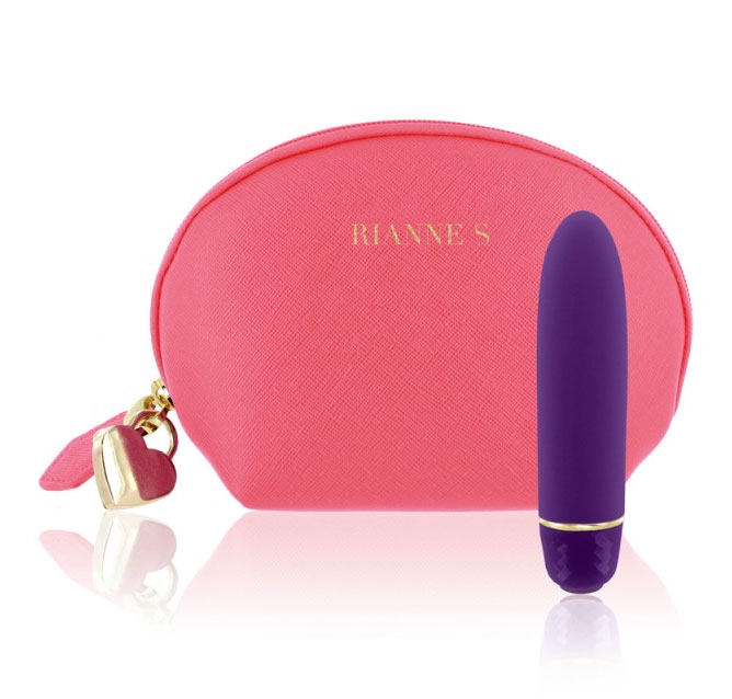 Classique Silicone Vibrator With Cosmetic Bag